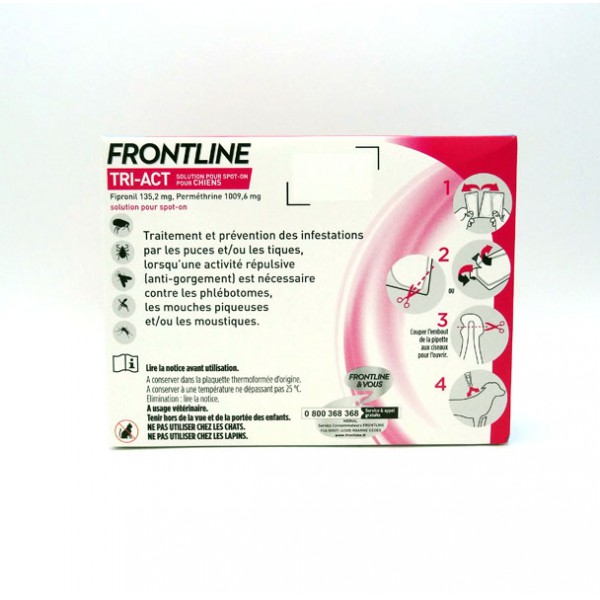 Frontline Tri Act Chien 10 à 20 kg - 3 pipettes