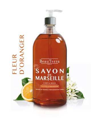 Liquide Vaisselle Mains Savon liquide de Marseille & fleur d'oranger  Ecocert