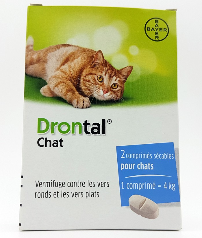 Drontal Chat Comprimes Vermifuges Contre Les Vers Ronds Et Plats Bte 2