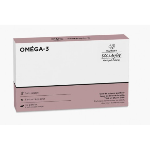 OMEGA 3 LA PHARMACIE DU LAYON Boite de 30 capsules sans gout